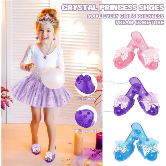 Princess Dress Up Toys & Jewelry Boutique, Costumes Set incl Color Skirts, Shoes - Picture 4 of 7